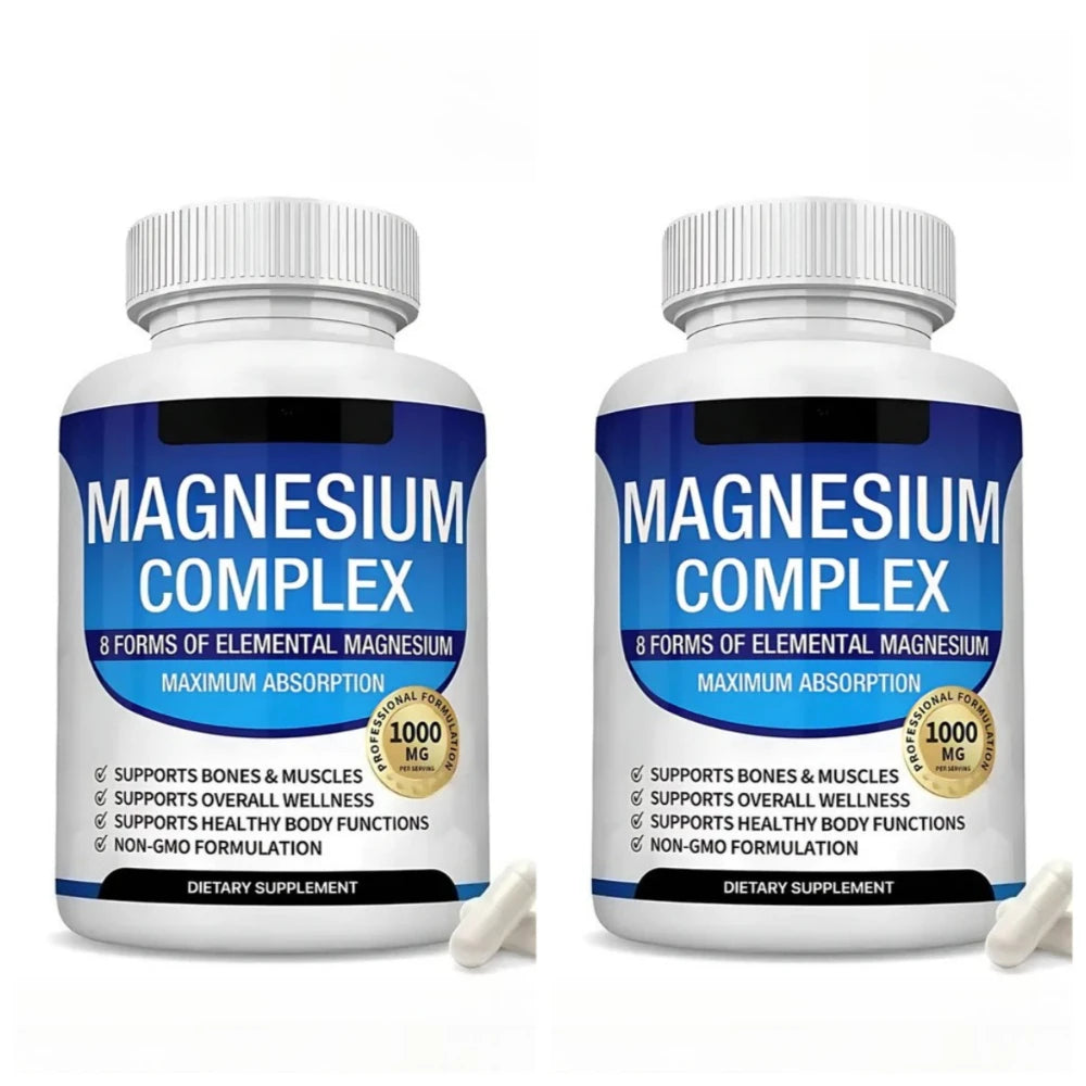 Full Spectrum Magnesium Blend 1000Mg Featuring 8 Essential Types for Body Function Balance, Active Lifestyle Support 90 Capsules