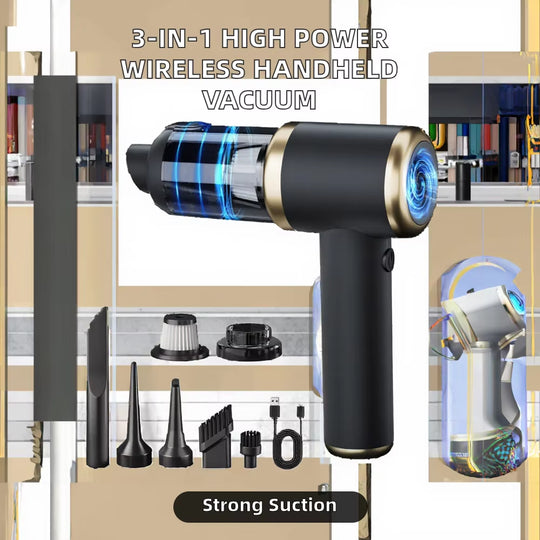 Wireless Handheld 3-In-1 Dry &amp; Wet/Dry Clean Rechargeable Battery Mini Lightweight Portable Vacuum Cleaner for Car &amp; Home Use