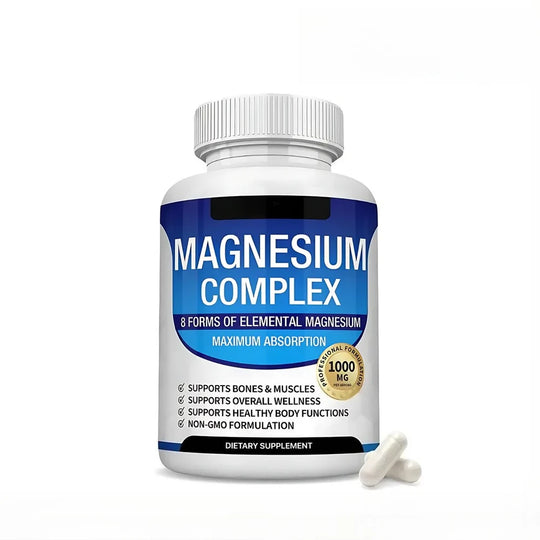 Full Spectrum Magnesium Blend 1000Mg Featuring 8 Essential Types for Body Function Balance, Active Lifestyle Support 90 Capsules