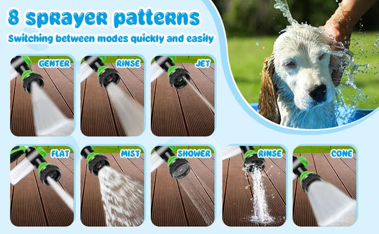 Dog Shower Sprayer 8 in 1 Pet Bath Cleaning Cat Dog Shower Gun High-Pressure Hose Nozzle Foam Garden Car Animal Dog Wash Tool