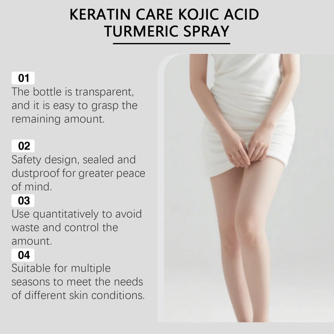 Kojic Acid Turmeric Exfoliating Spray Glowing Soften Dead Skin Cells Brightening Hydrating Improve Dullness Body Smoothing Spray