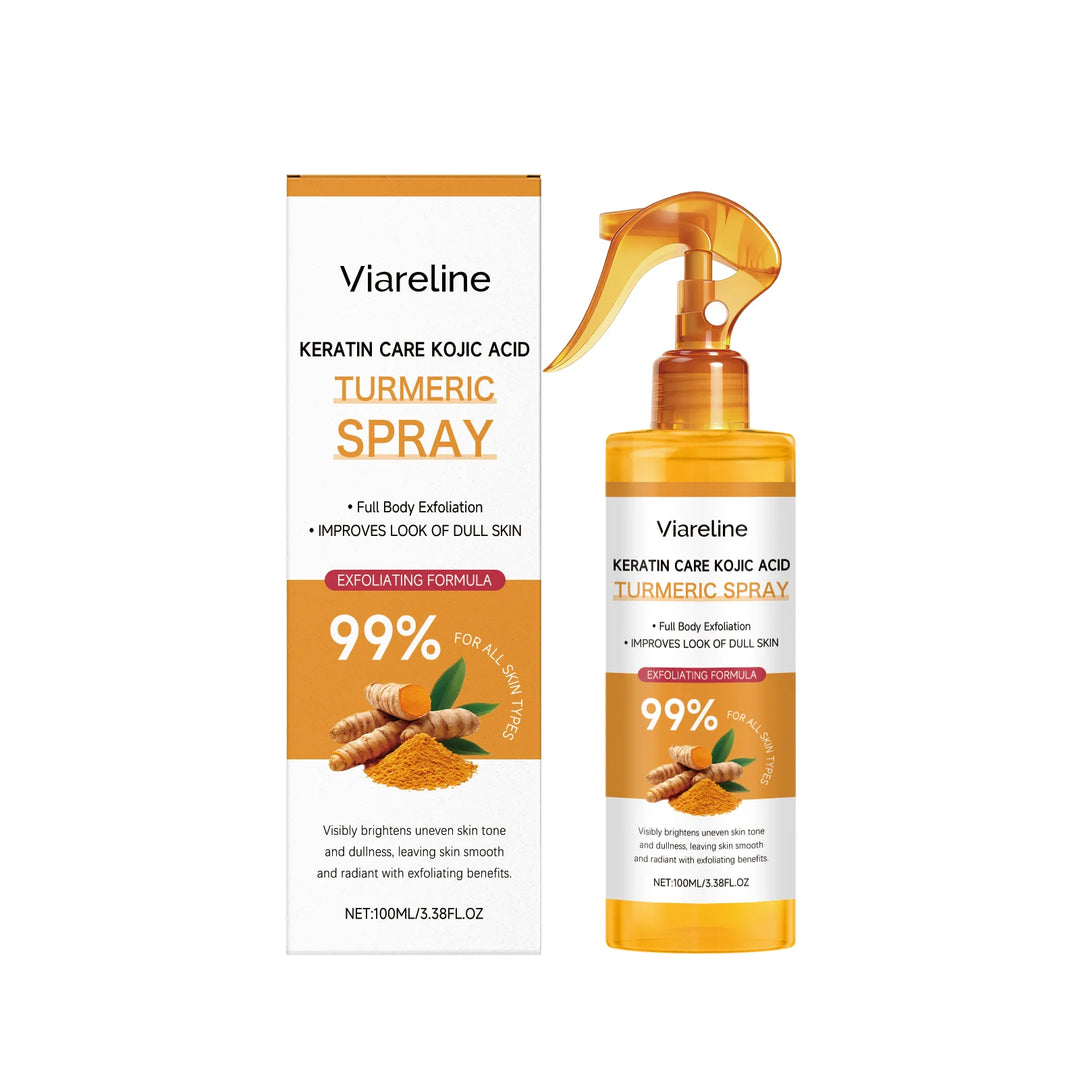 Kojic Acid Turmeric Exfoliating Spray Glowing Soften Dead Skin Cells Brightening Hydrating Improve Dullness Body Smoothing Spray